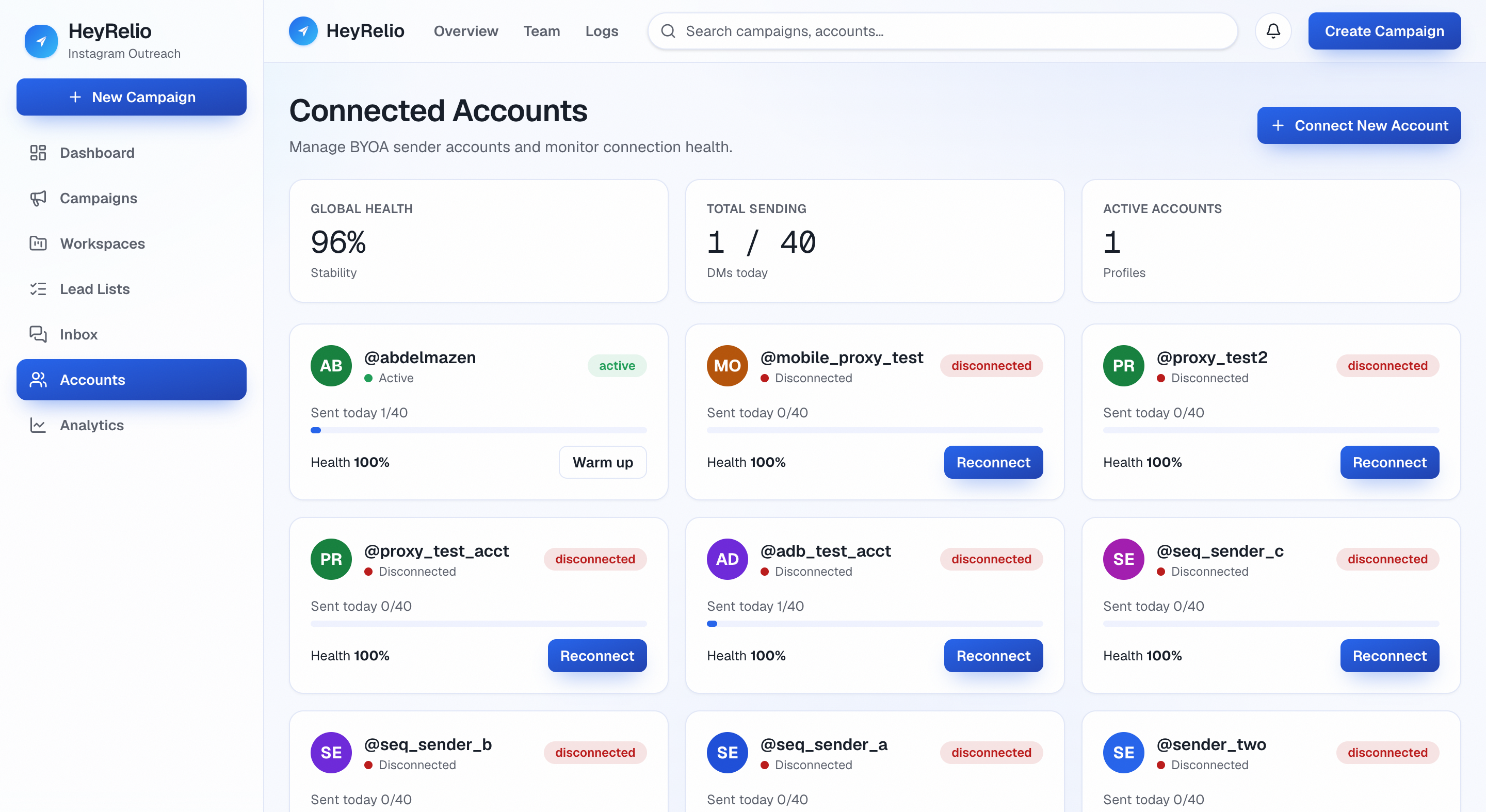 HeyRelio: Connect your accounts